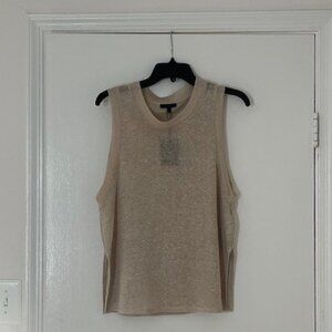 Knit linen top, new, XS size, mink color